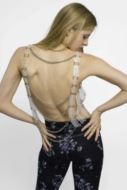 MaisonCléo Tops>RUNWAY LOOK 3 – Top Plexi incrusté en dentelle Calais