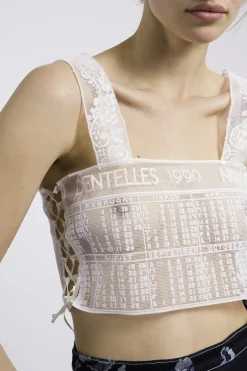 MaisonCléo Tops>SS22 RUNWAY LOOK 49 – Top exclusif calendrier année de Calais vintage