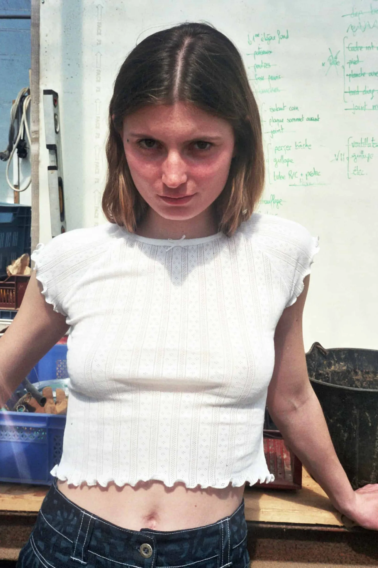MaisonCléo Tops>T-shirt en jersey pointelle blanc