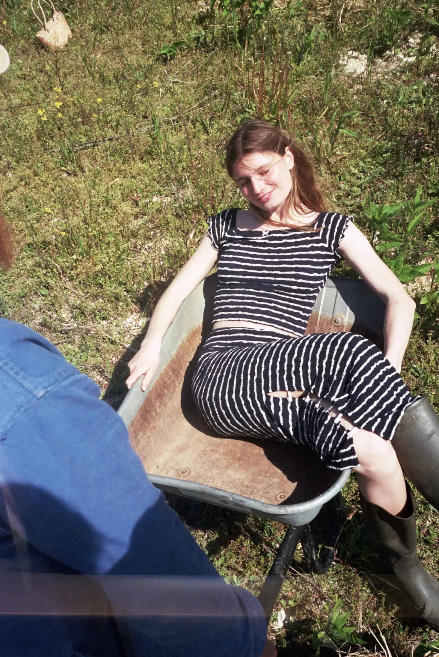 MaisonCléo Tops>T-shirt marinière bleu foncé à col bateau