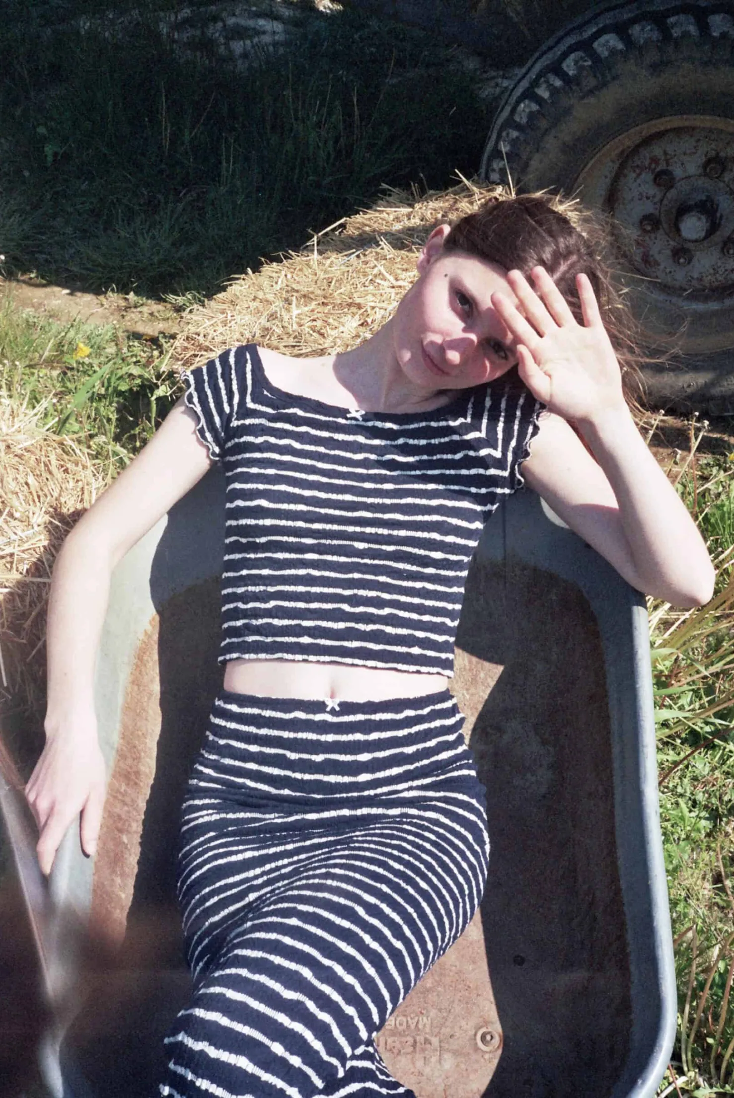 MaisonCléo Tops>T-shirt marinière bleu foncé à col bateau
