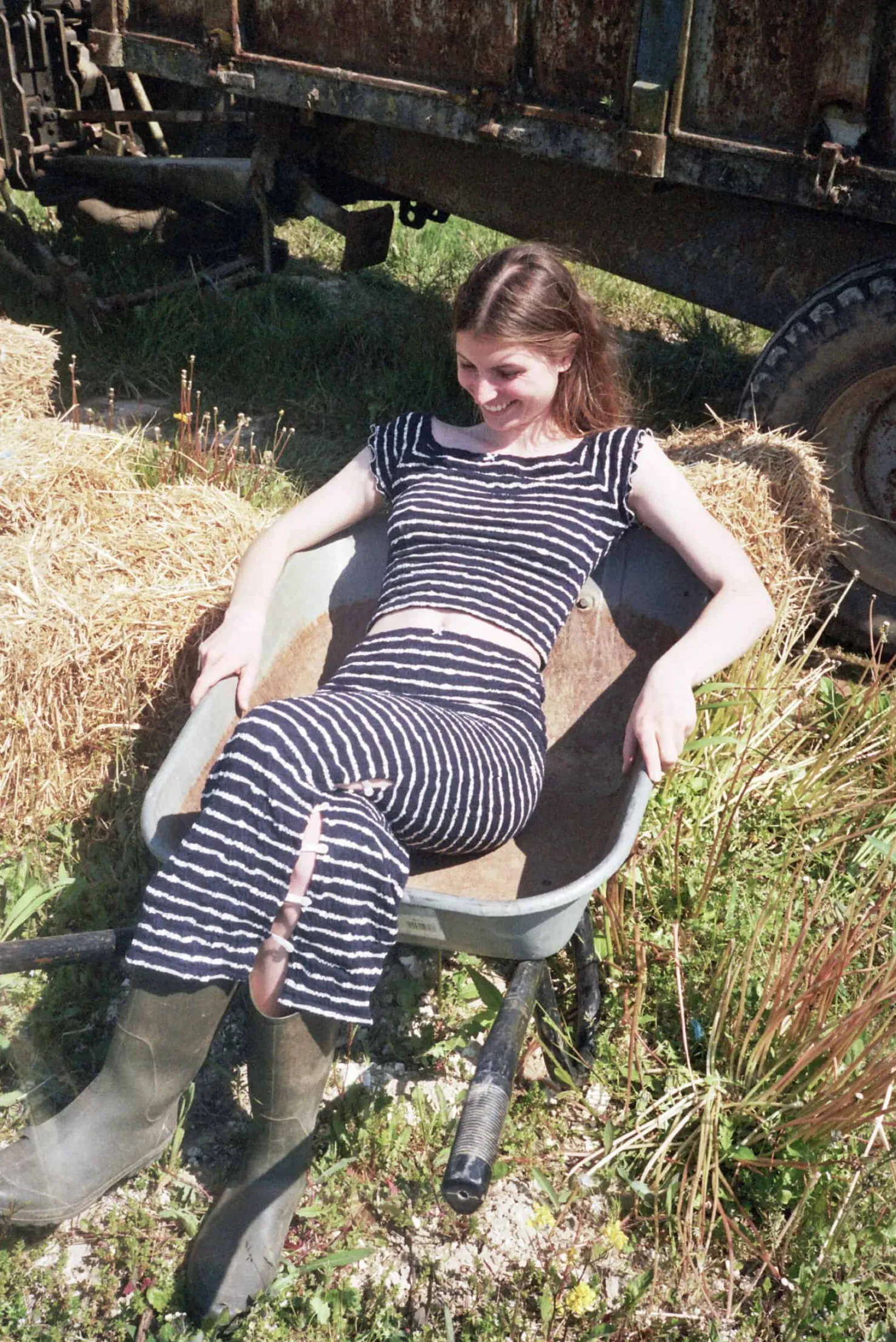 MaisonCléo Tops>T-shirt marinière bleu foncé à col bateau