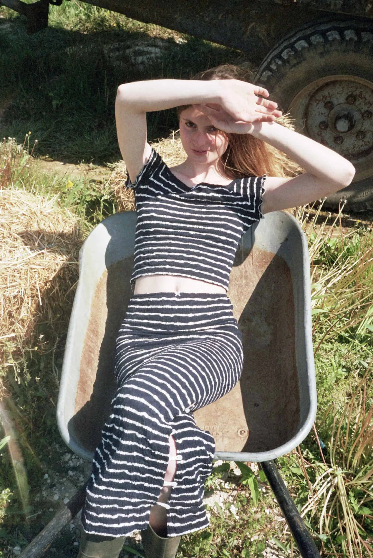 MaisonCléo Tops>T-shirt marinière bleu foncé à col bateau