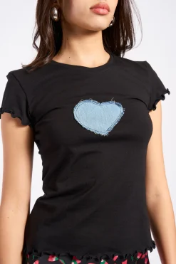 MaisonCléo Tops>T-shirt noir officiel défilé « Coup de foudre »