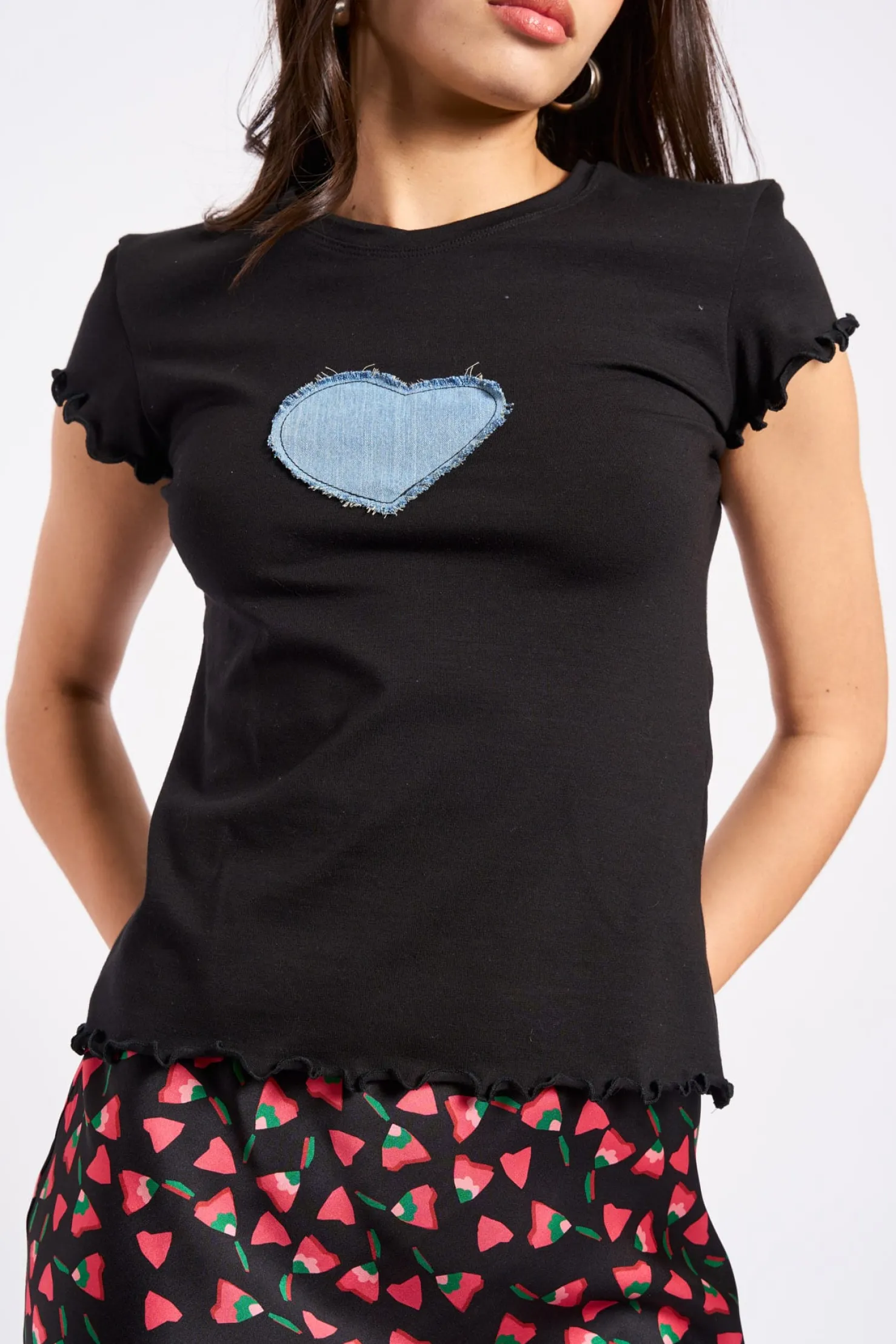 MaisonCléo Tops>T-shirt noir officiel défilé « Coup de foudre »