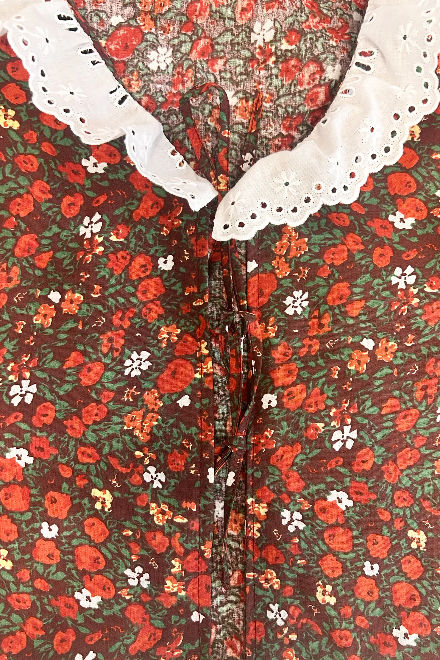 MaisonCléo Blouses|Tops>VALENTINES – Blouse VANESSA en coton roses rouges et broderie anglaise