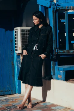 MaisonCléo Vestes / Manteaux>Veste en denim brut léger Sophie avec poches