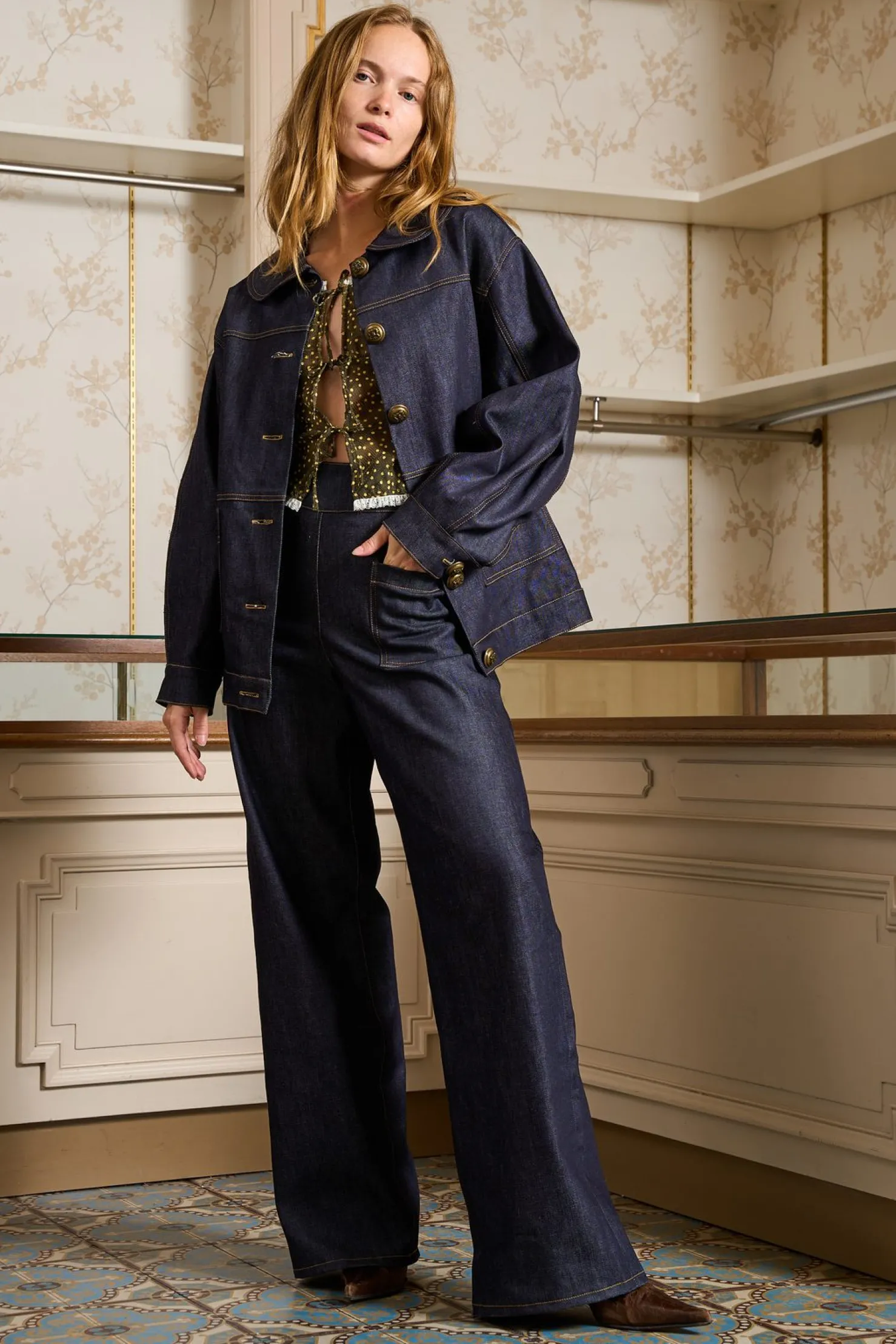 MaisonCléo Vestes / Manteaux>Veste oversize en denim brut ROXANNE