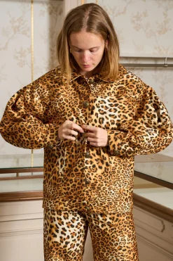 MaisonCléo Vestes / Manteaux>Veste oversize en léopard épais ROXANNE